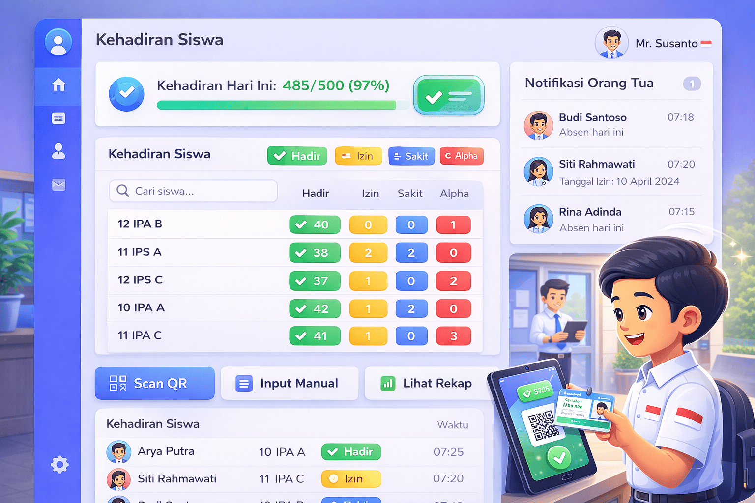 Dashboard Absensi Scholify
