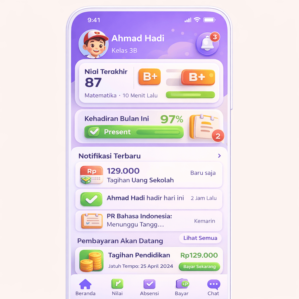 Dashboard Parental Monitoring Scholify